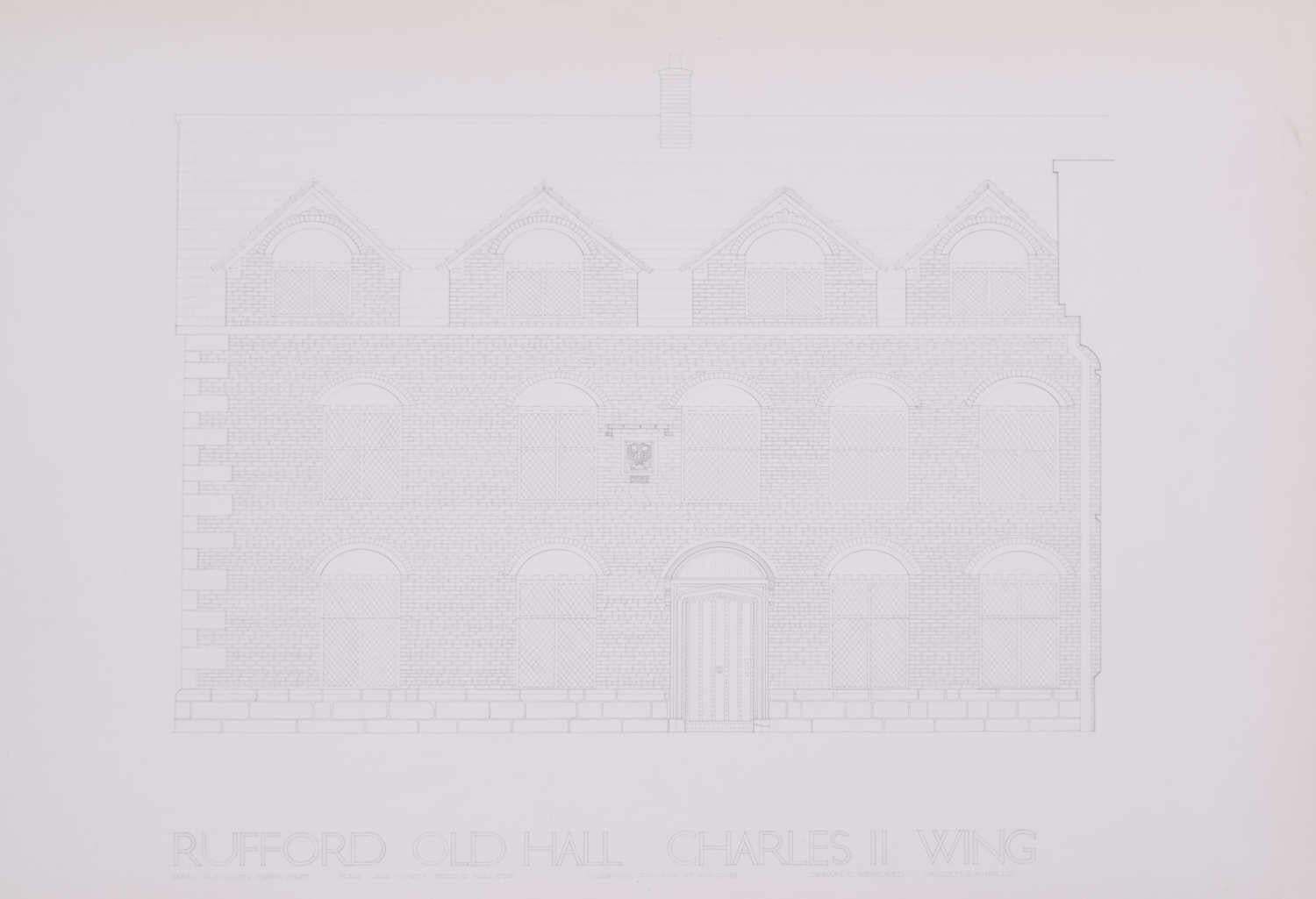 Rufford Old Hall, Pencil Drawing By M R A Hollis