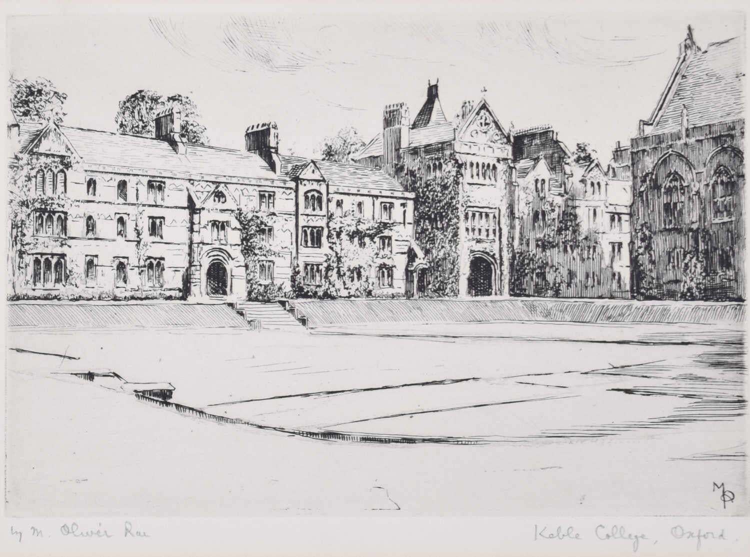 Mabel Oliver Rae, Etching Of Keble College, Oxford C.1920