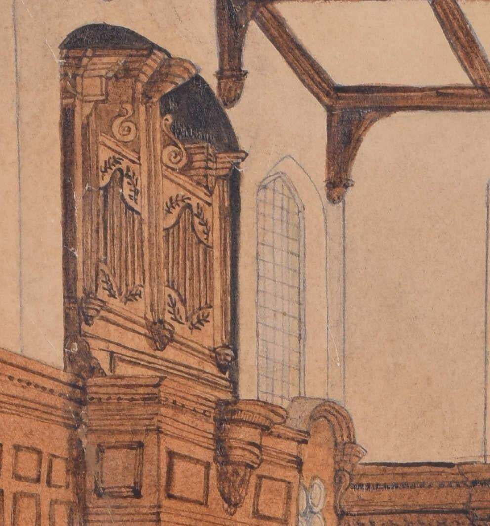 Christ's College Chapel, Cambridge, 1842, Watercolour By R.A.E Little photo furniture