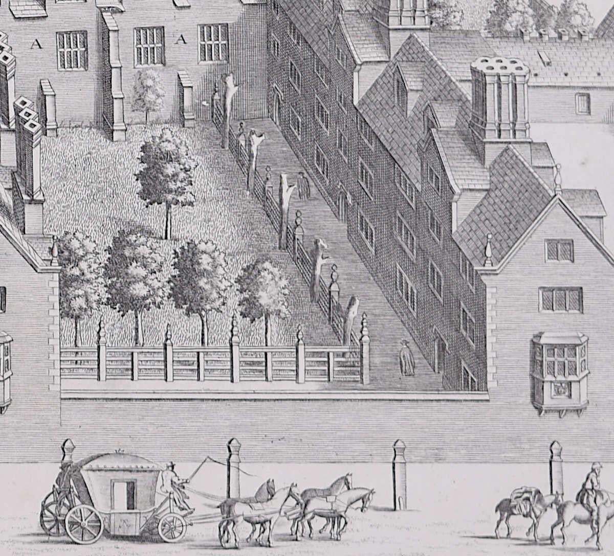 Sidney Sussex, Cambridge, Engraving By David Loggan photo furniture