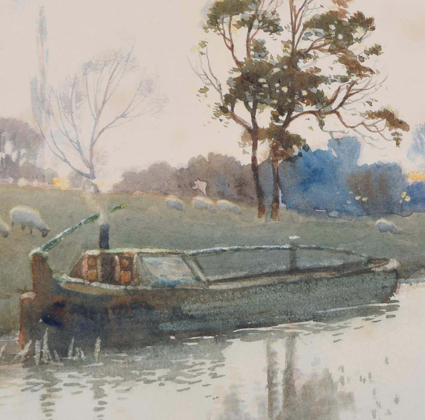 Spires Of Oxford From The Canal, Watercolour By William Matthison photo for sale