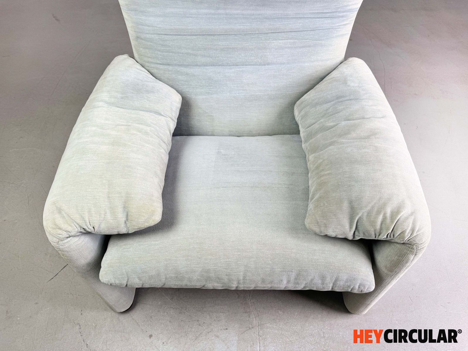 Cassina Maralunga Fauteuil – Vico Magistretti – Stof Turquoise photo vinterior