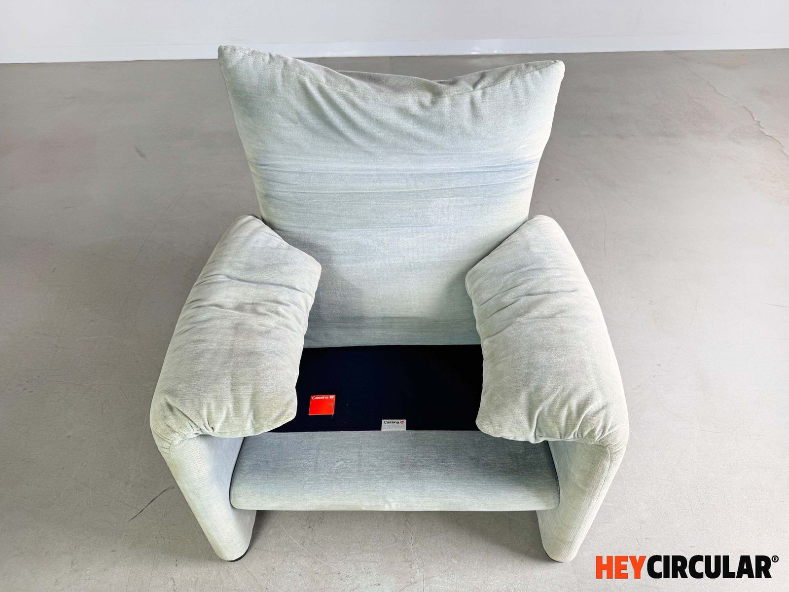 Cassina Maralunga fauteuil – Vico Magistretti – stof turquoise photo buy