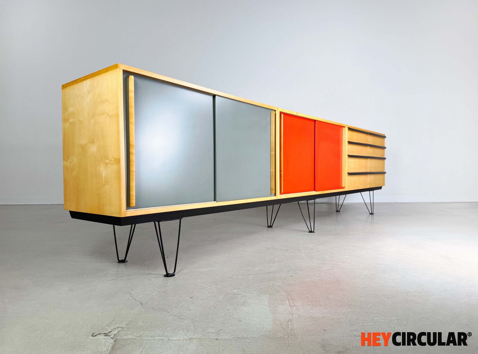 Original Alfred Altherr Sideboard Freba 330cm Switzerland 1950s photo vinterior