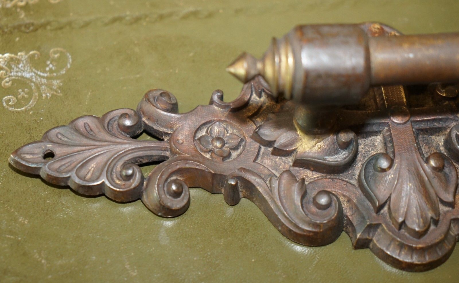 photo for sale Pair Of Stunning Antique Gilt Bronze Very Large Candle Sconce Wall Light Holders
