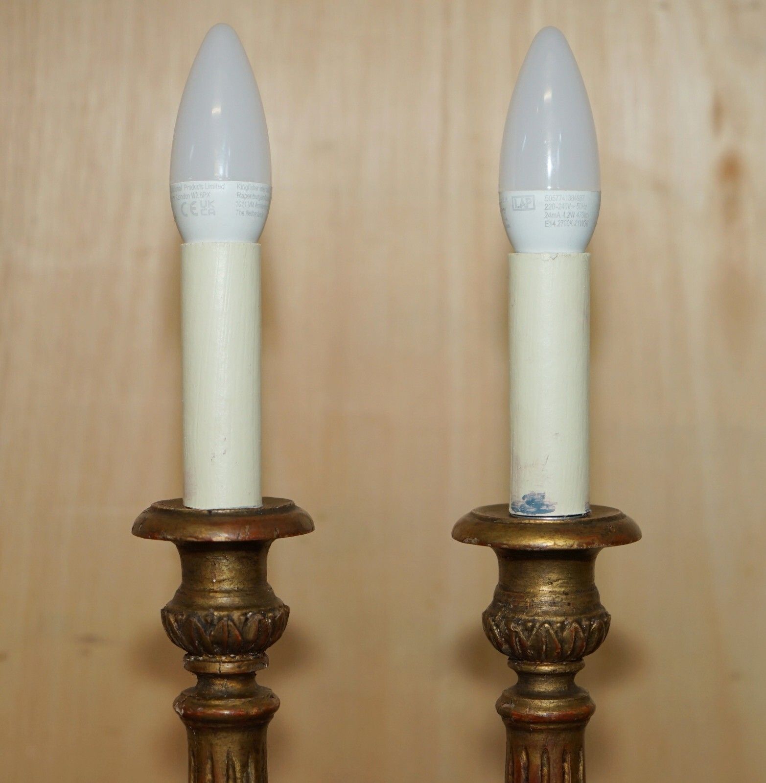 Pair Of Circa 1900 Corinthian Pillar Desk Lamps Converted From Candelabras photo furniture
