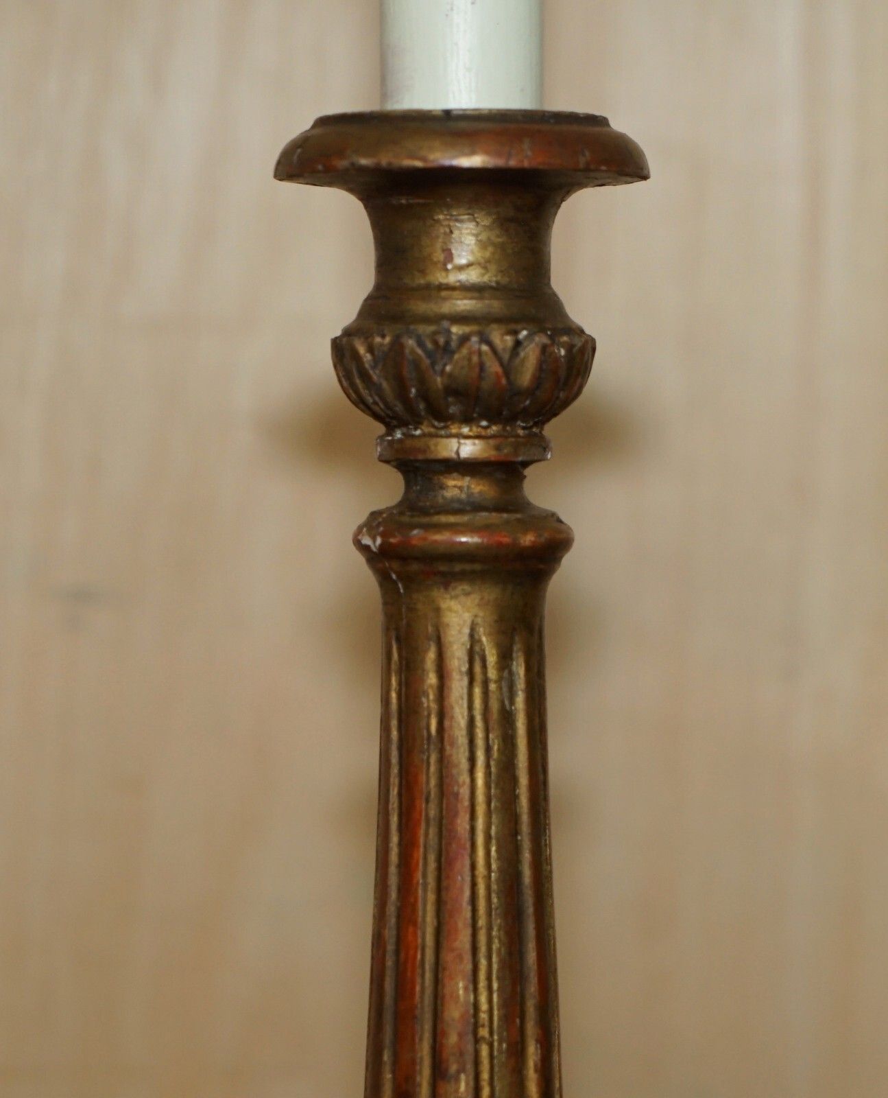 Pair Of Circa 1900 Corinthian Pillar Desk Lamps Converted From Candelabras photo vinterior