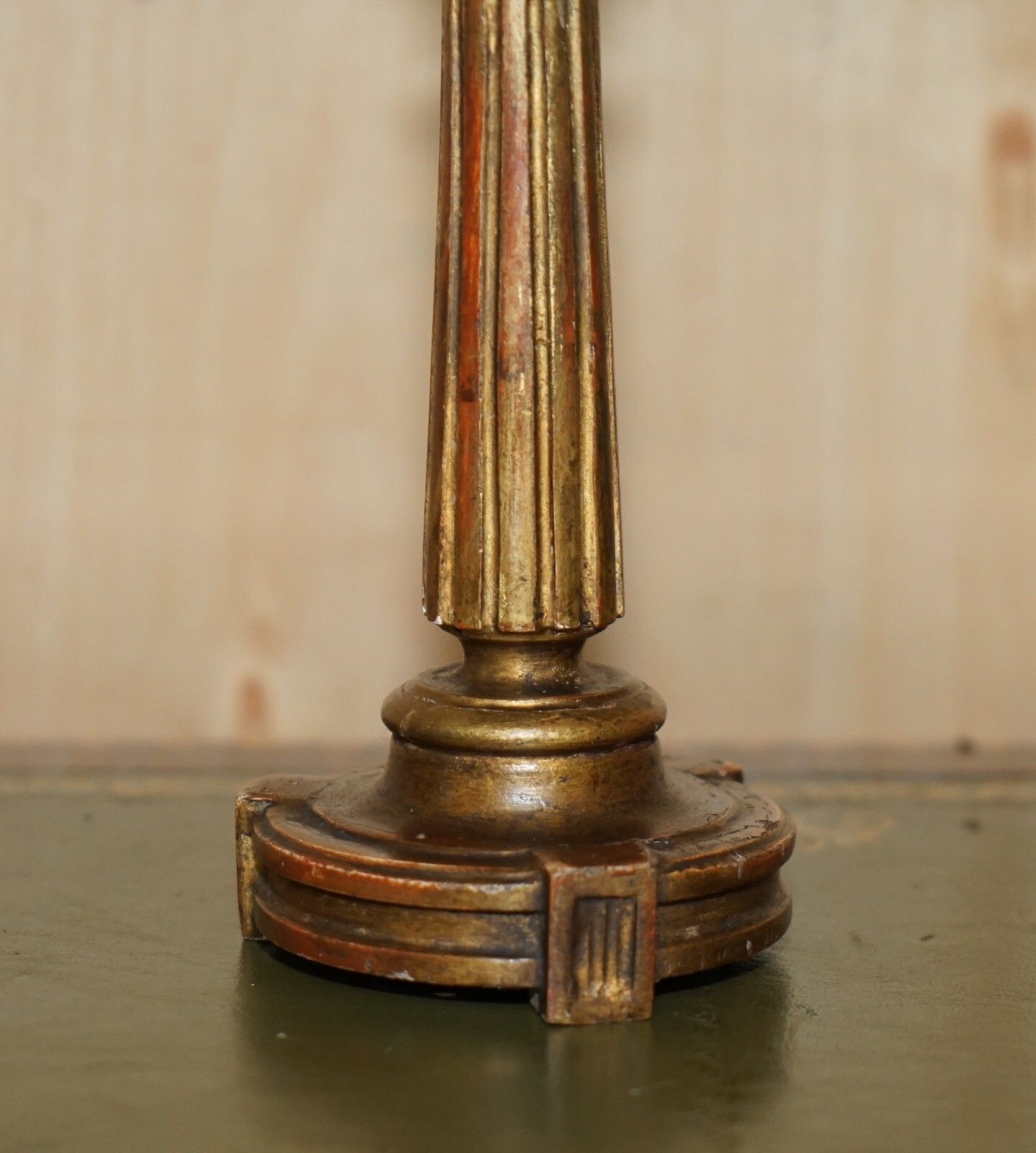 Pair Of Circa 1900 Corinthian Pillar Desk Lamps Converted From Candelabras photo buy