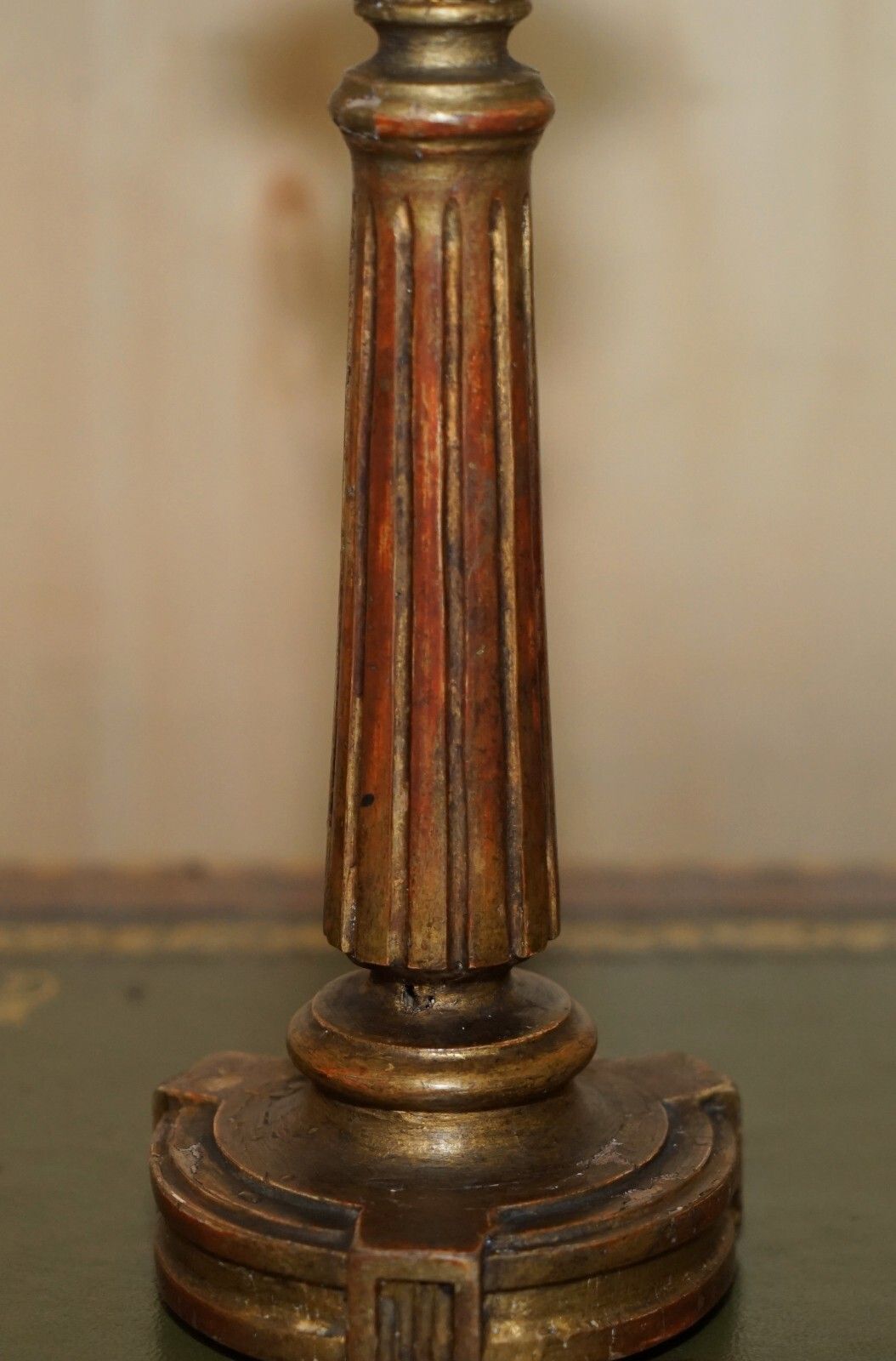 995.0 Pair Of Circa 1900 Corinthian Pillar Desk Lamps Converted From Candelabras photo