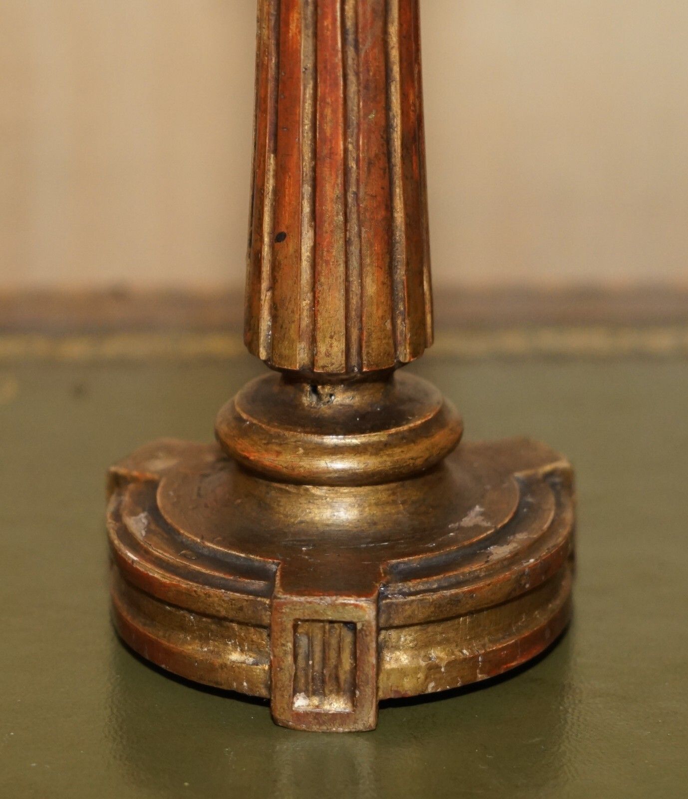 photo vinterior Pair Of Circa 1900 Corinthian Pillar Desk Lamps Converted From Candelabras