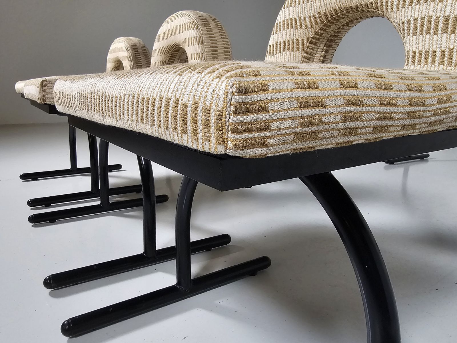 Furniture Set Of 8 Memphis Style Chairs Attributed To Saporiti, Italy, 1980s photo