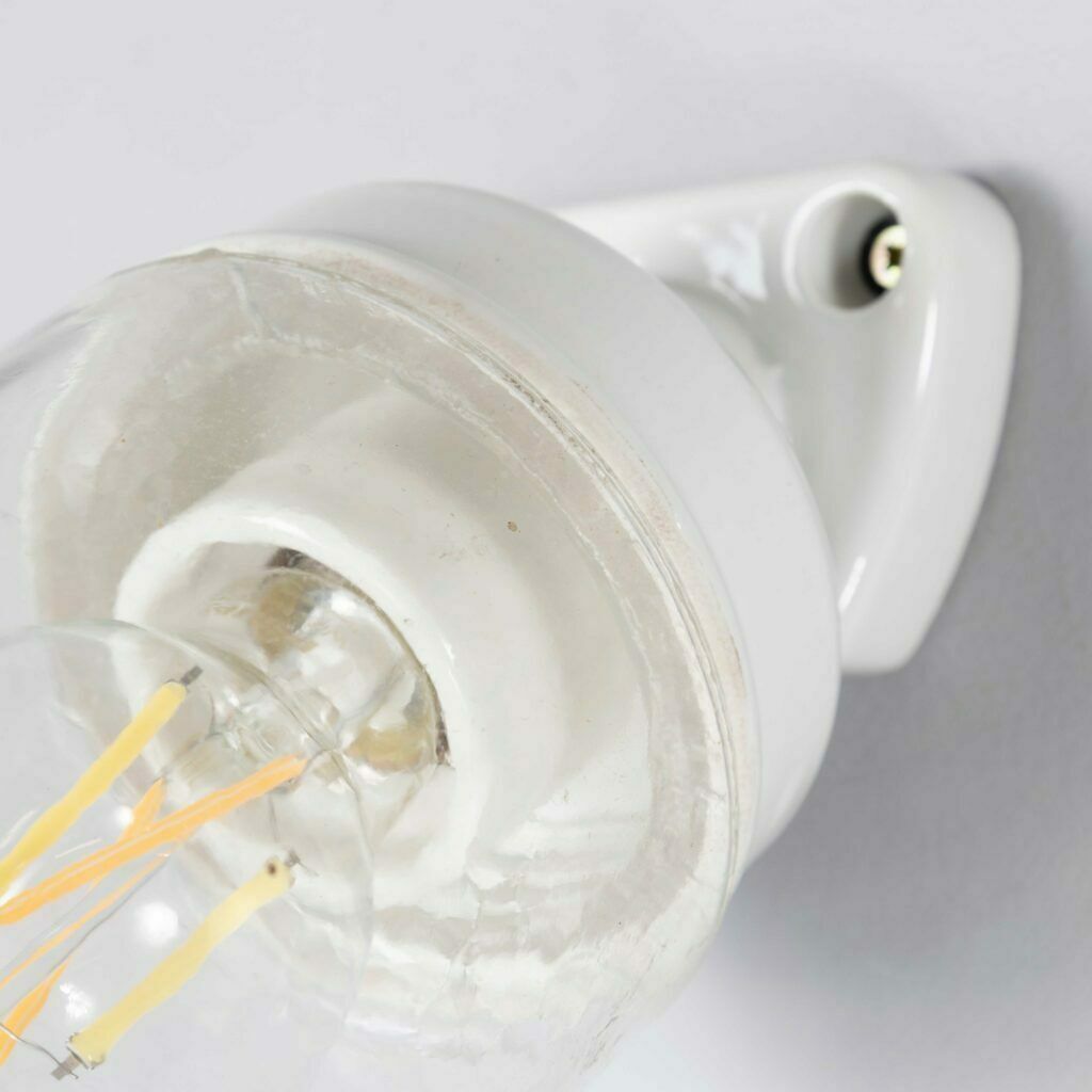 1950’s New Old Stock Cermic And Glass Angled Wall Lamps – Long photo for sale