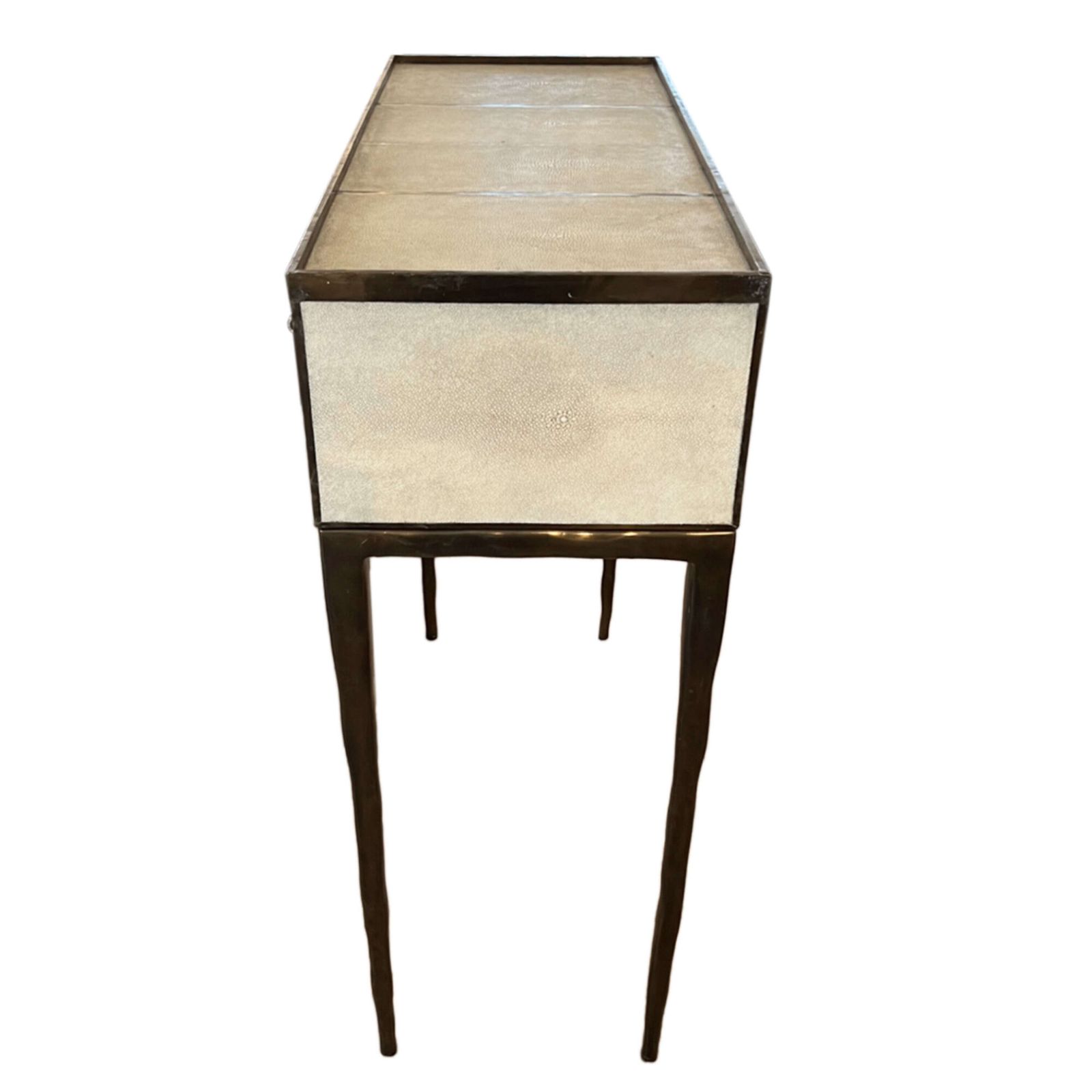 R&Y Augousti 'Melting Cosima' Console Table, Shagreen & Brass, 1990s photo vinterior