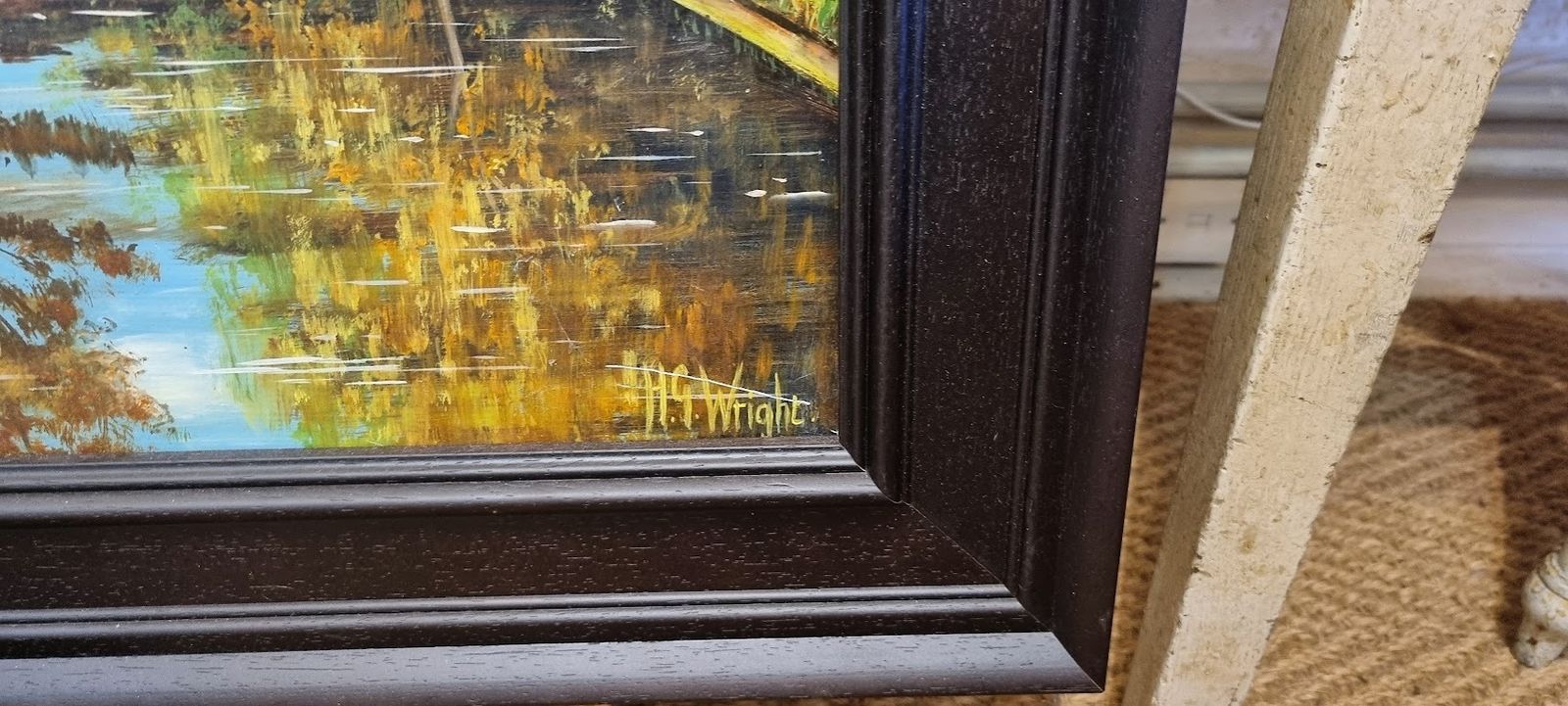 An Original And Signed Oil On Board Painting By H.G. Wright photo furniture
