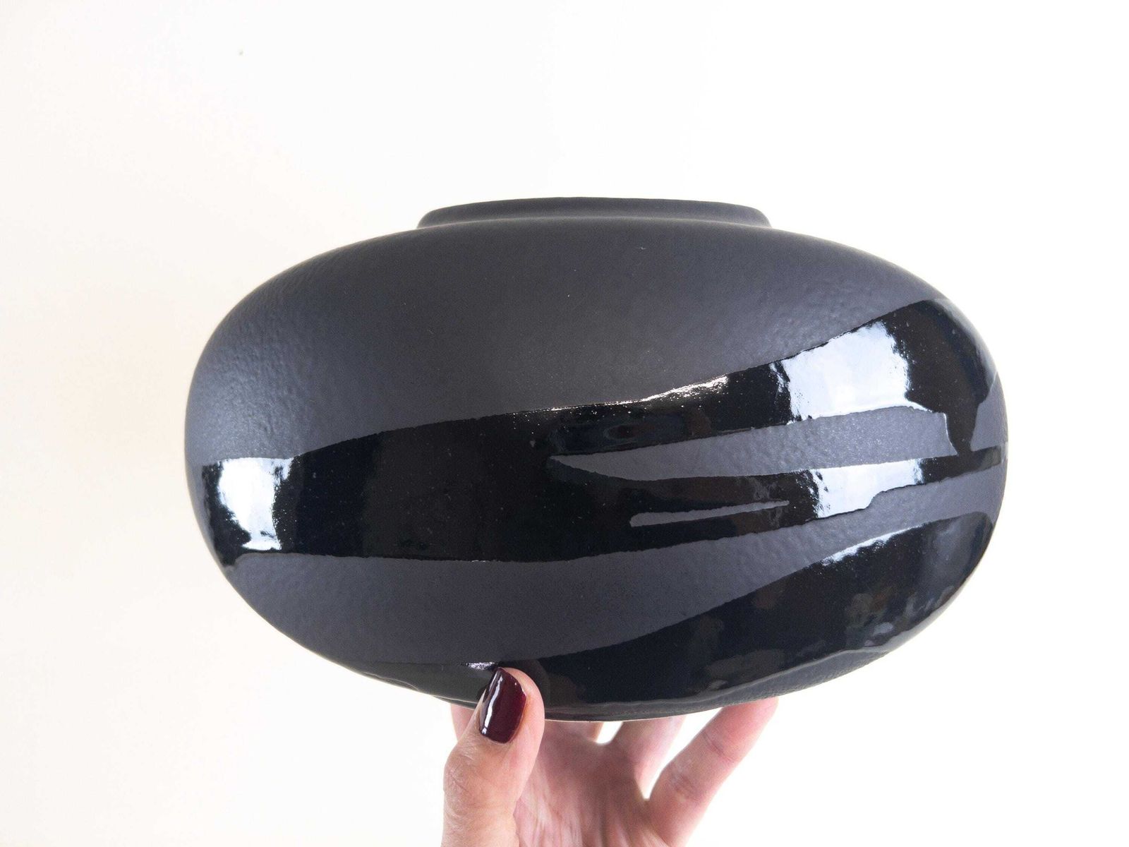 West German Pottery   Black Drip Ceramic Vase By Bay Keramik 690 13   Modern Minimalist Vase photo for sale