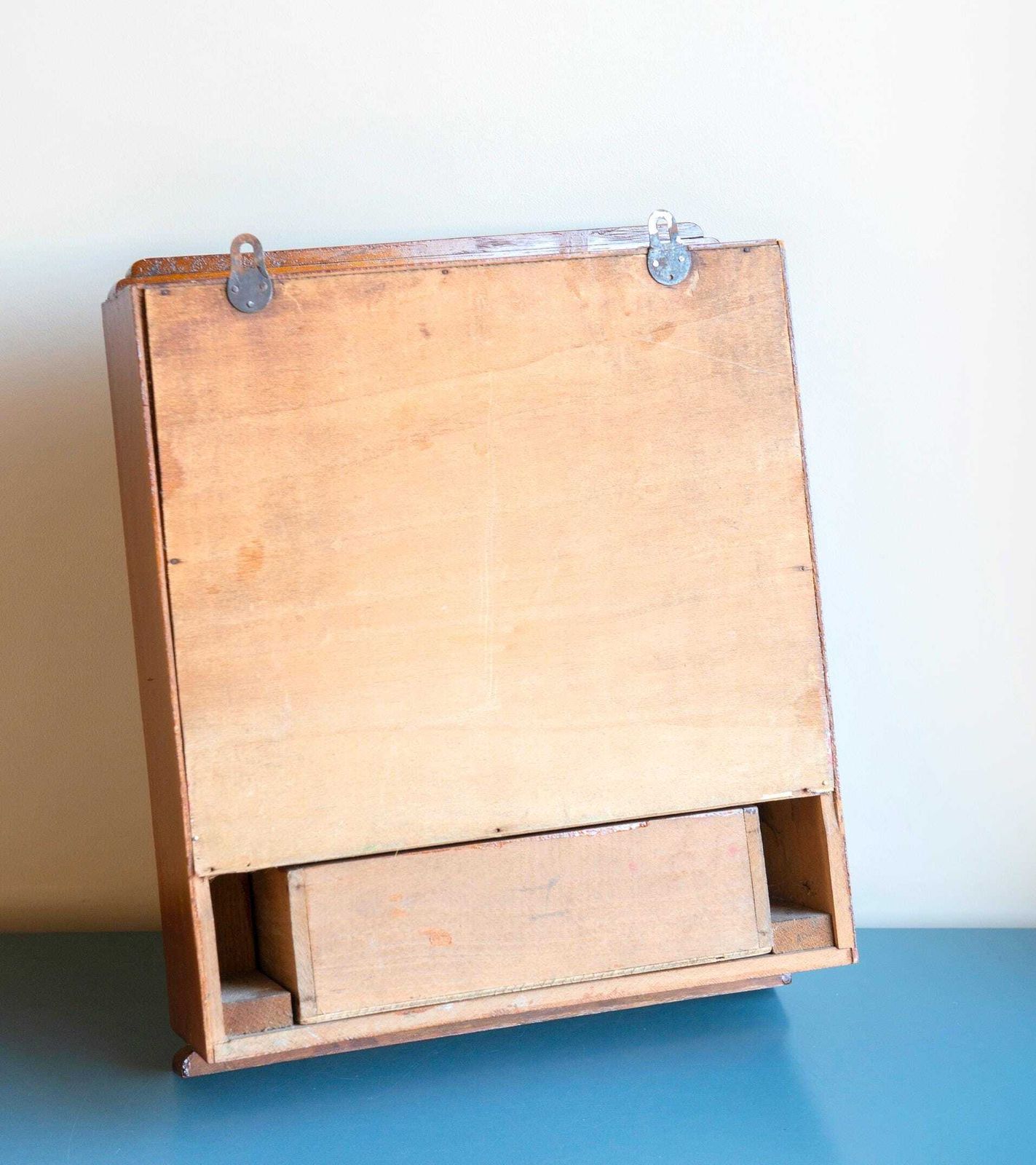 Wall Cabinet With Mirror, Antique Apothecary Chest, Art Deco Storage Unit, Dutch Medicine Cabinet, Bathroom Furniture photo vintage