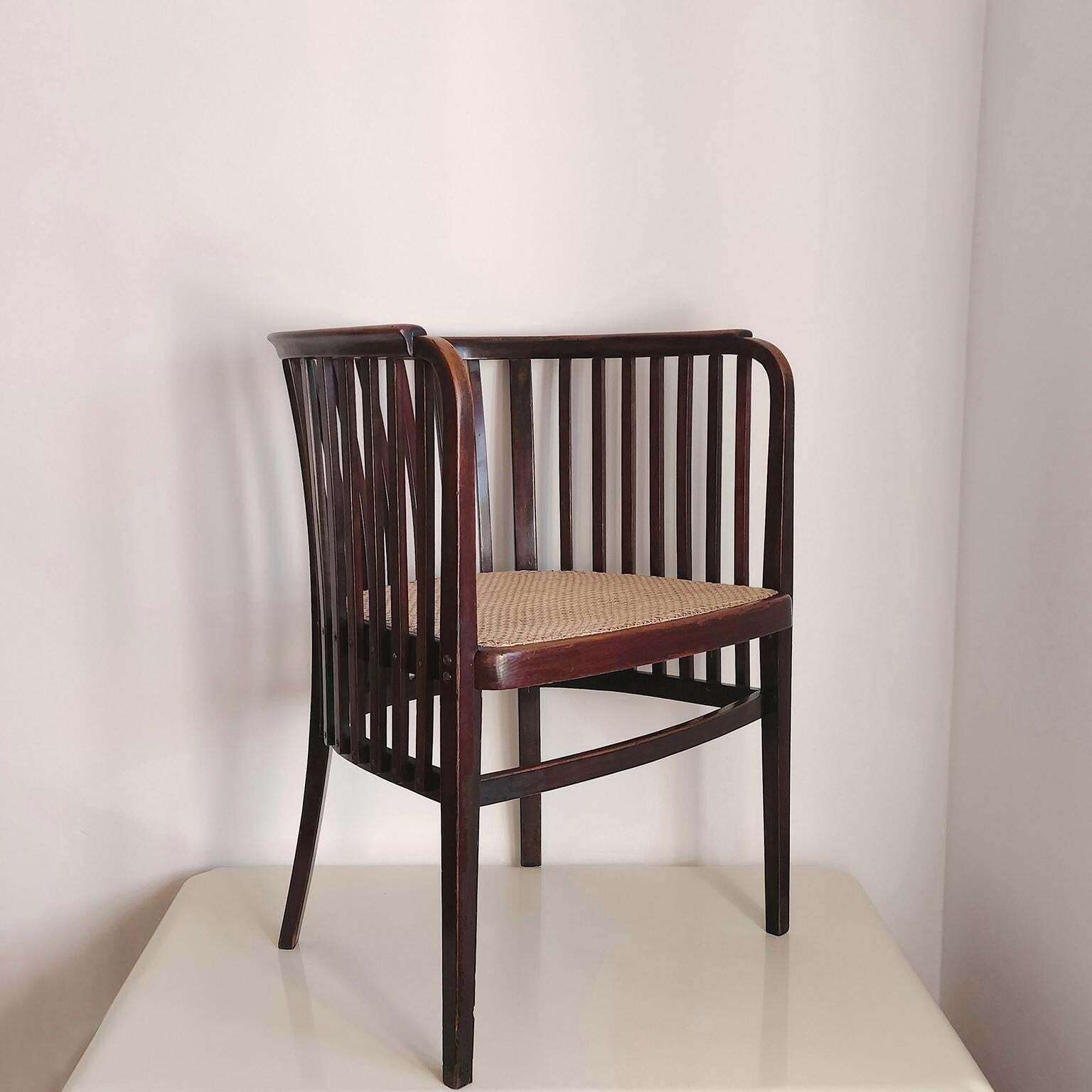 Marcel Kammerer Original Gerbruder Thonet Armchair Model 6522 In Beech And Cane 1909 photo 2904.0