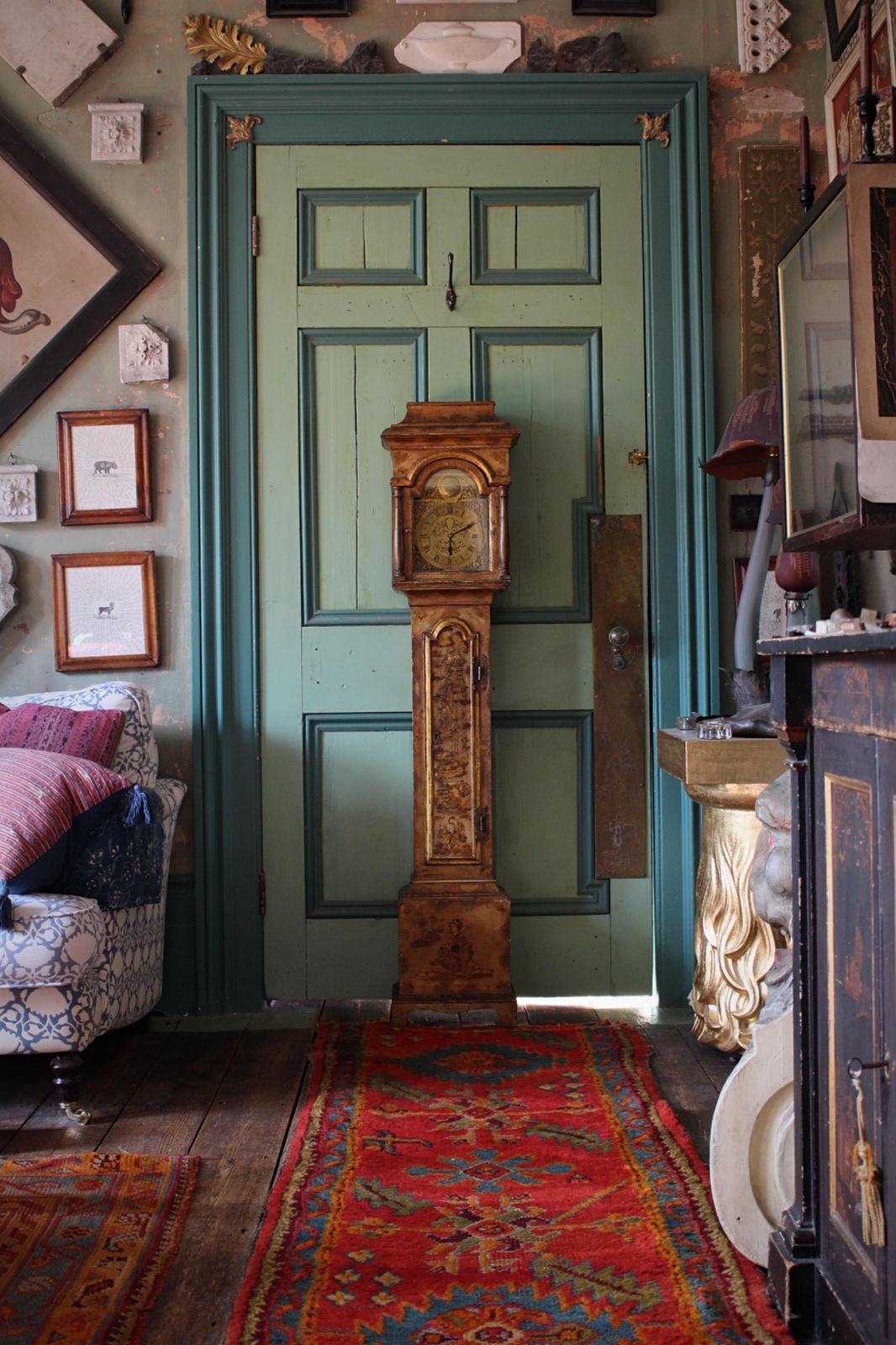 Winterhalder & Hofmeier Schwarzenbach Chinoiserie Small Grandmother Clock photo furniture