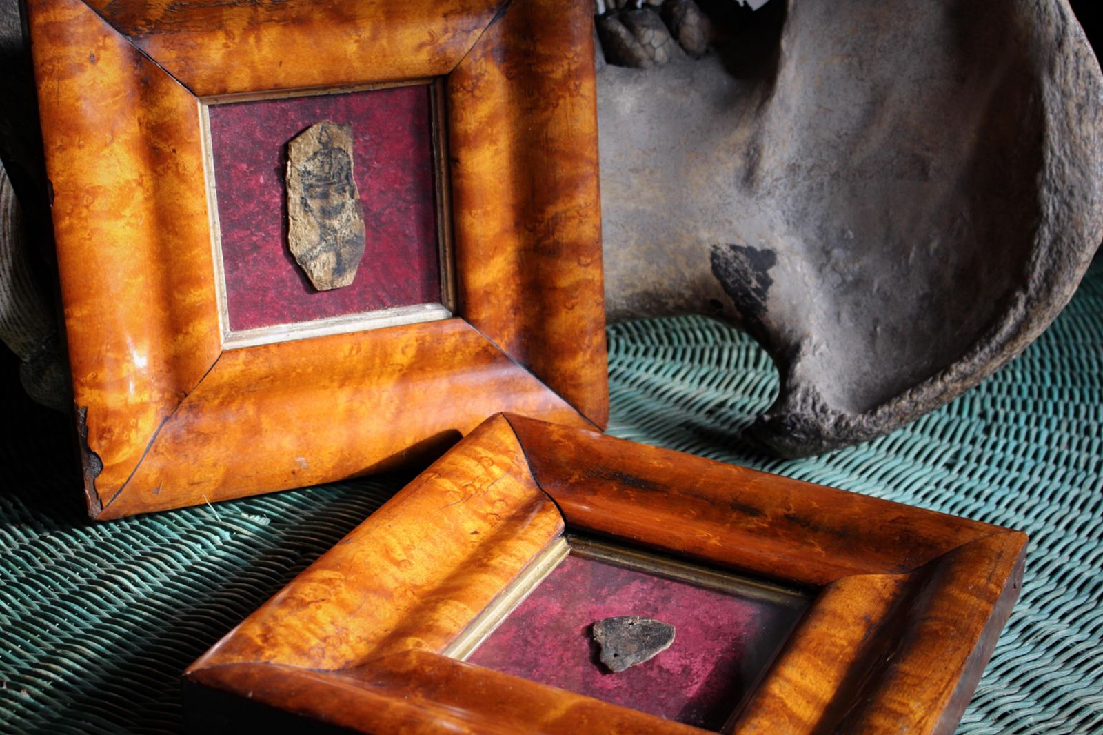 Rare Pair Of Late 19th Century Tattoo Specimens From A French Sailor Curiosity photo for sale