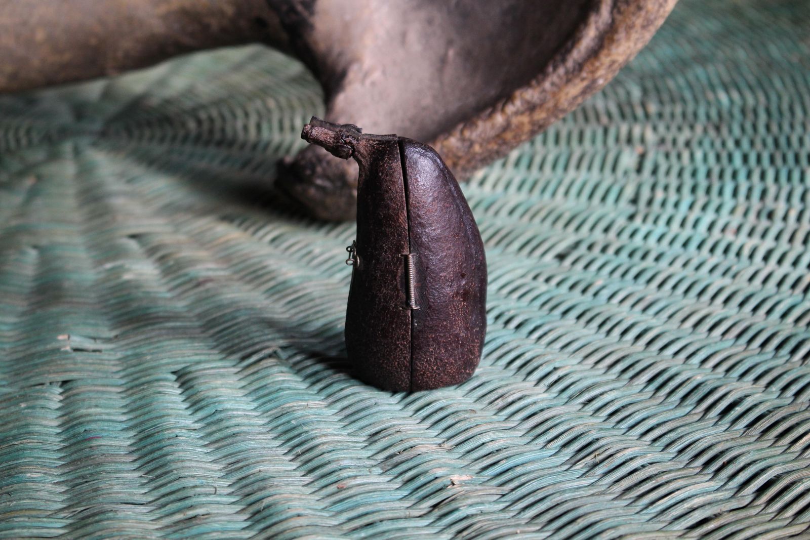 photo for sale 19th Century Maritime Nautical Sailor Folk Art Carved Cassia Pod Nut Curiosity