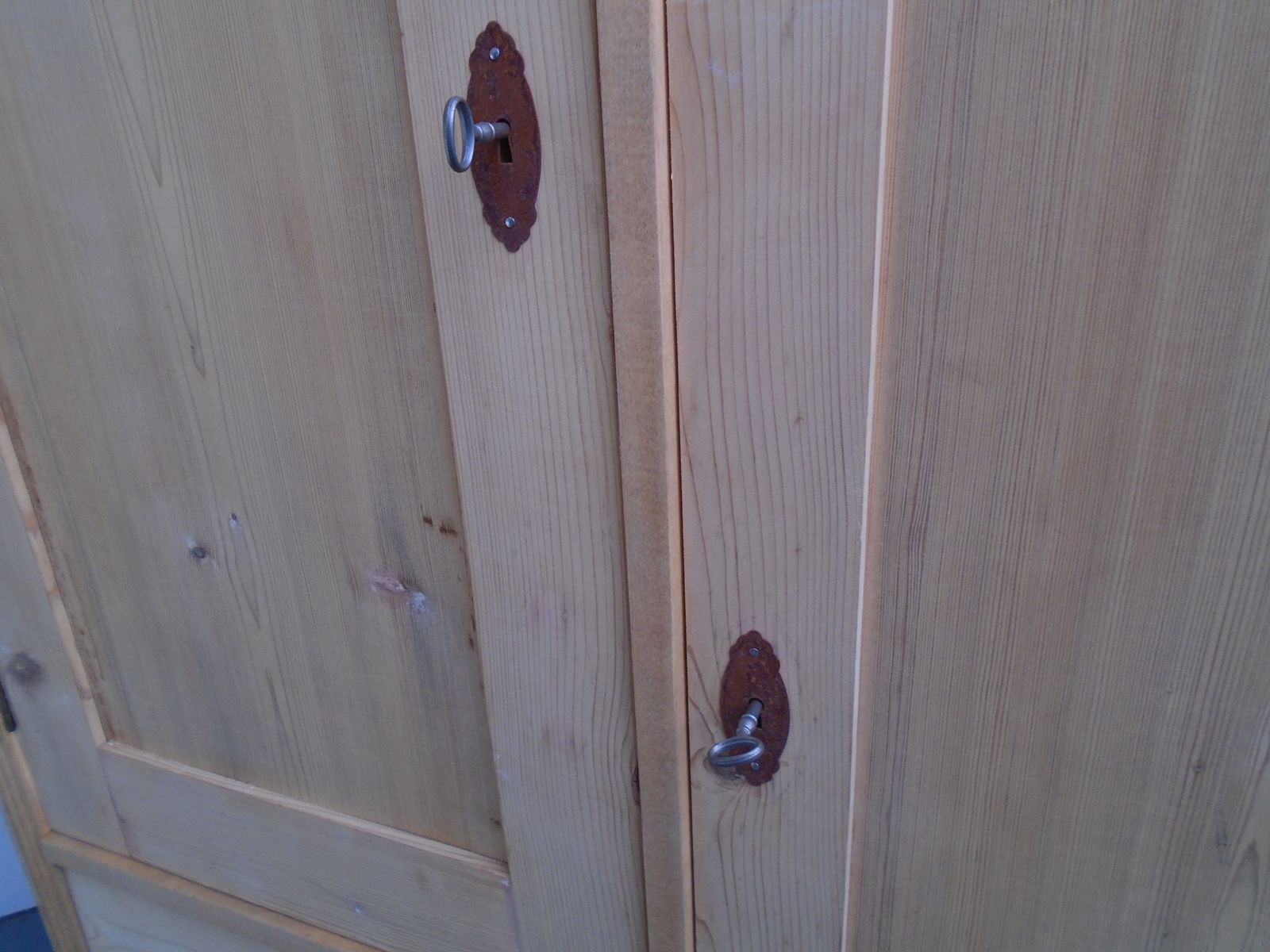 A One Piece Antique Pine Child's / Holiday Let Wardrobe To Wax/Paint photo Furniture