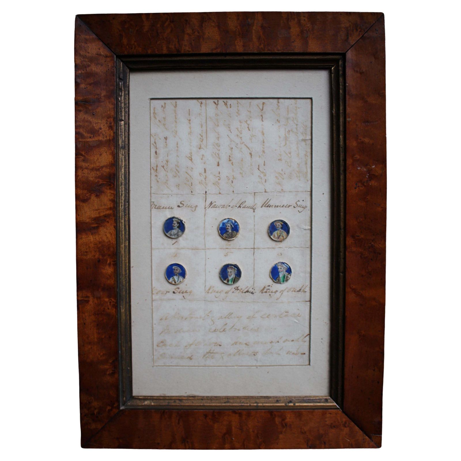 19th Century Circa 1860 Button Miniature Portraits Indian Mutiny