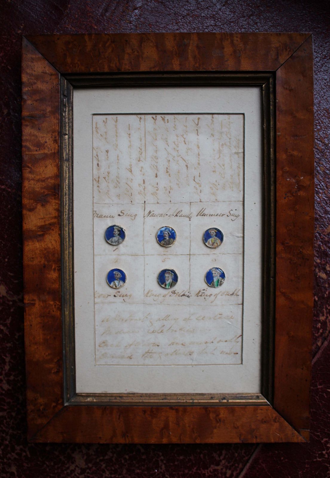 19th Century Circa 1860 Button Miniature Portraits Indian Mutiny photo vinterior