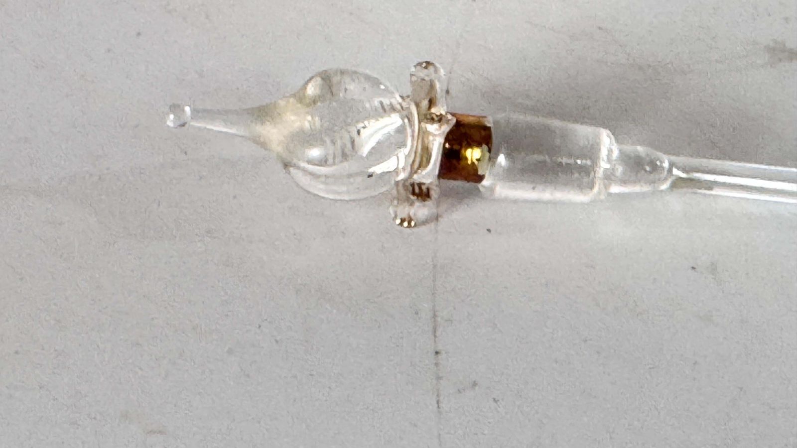 1960s Venetian Hand Painted Perfume Bottle, Light Glass With Gold Accents photo 320.0