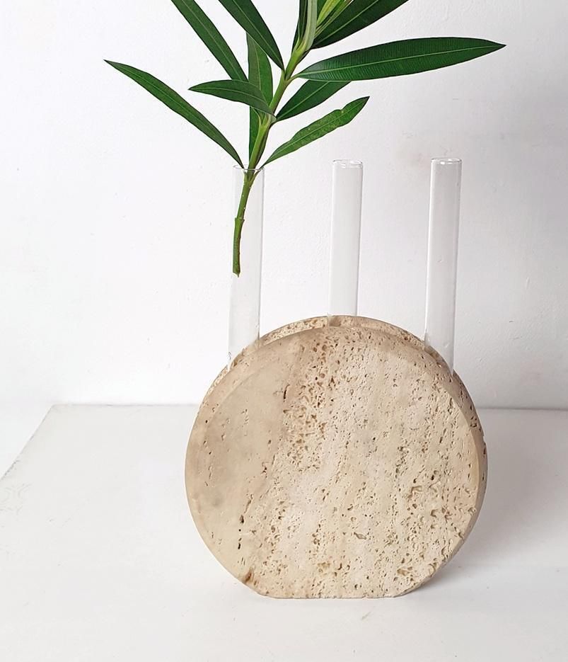 photo furniture Travertine Vase By Fratelli Mannelli Italy 1970's