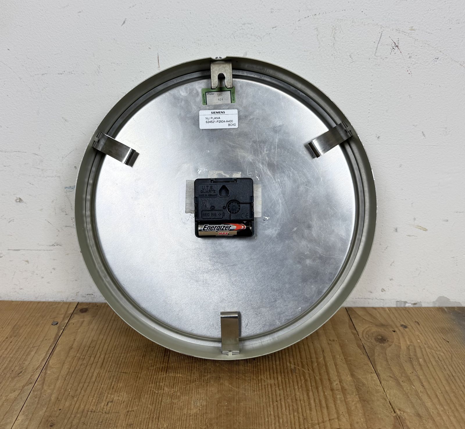 photo vinterior Grey Industrial Factory Wall Clock From Siemens, 1970s