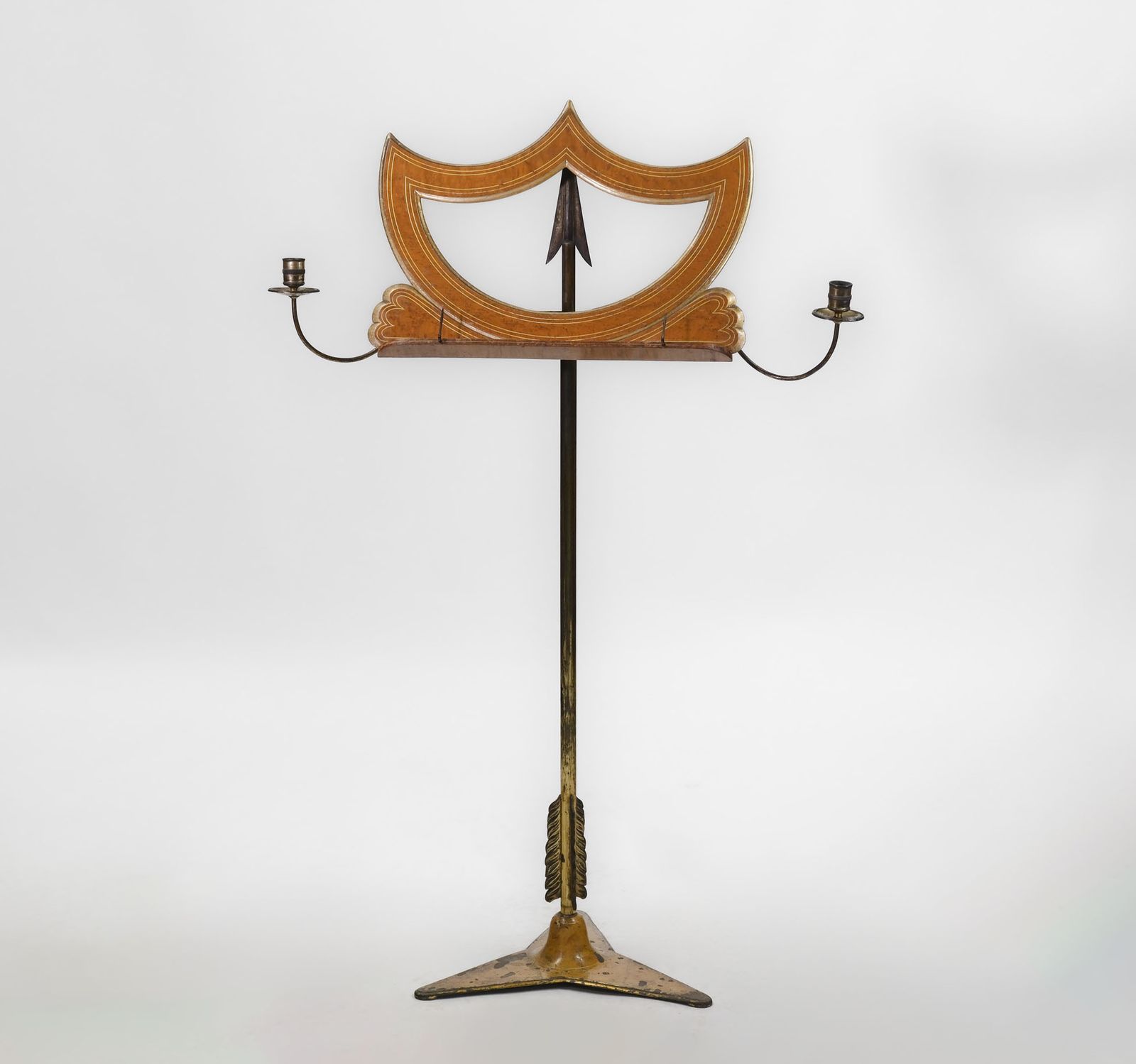 Regency Bird’s Eye Maple Parcel Gilt & Gilt Brass Adjustable Music Stand Attr Sebastien Erard photo Furniture