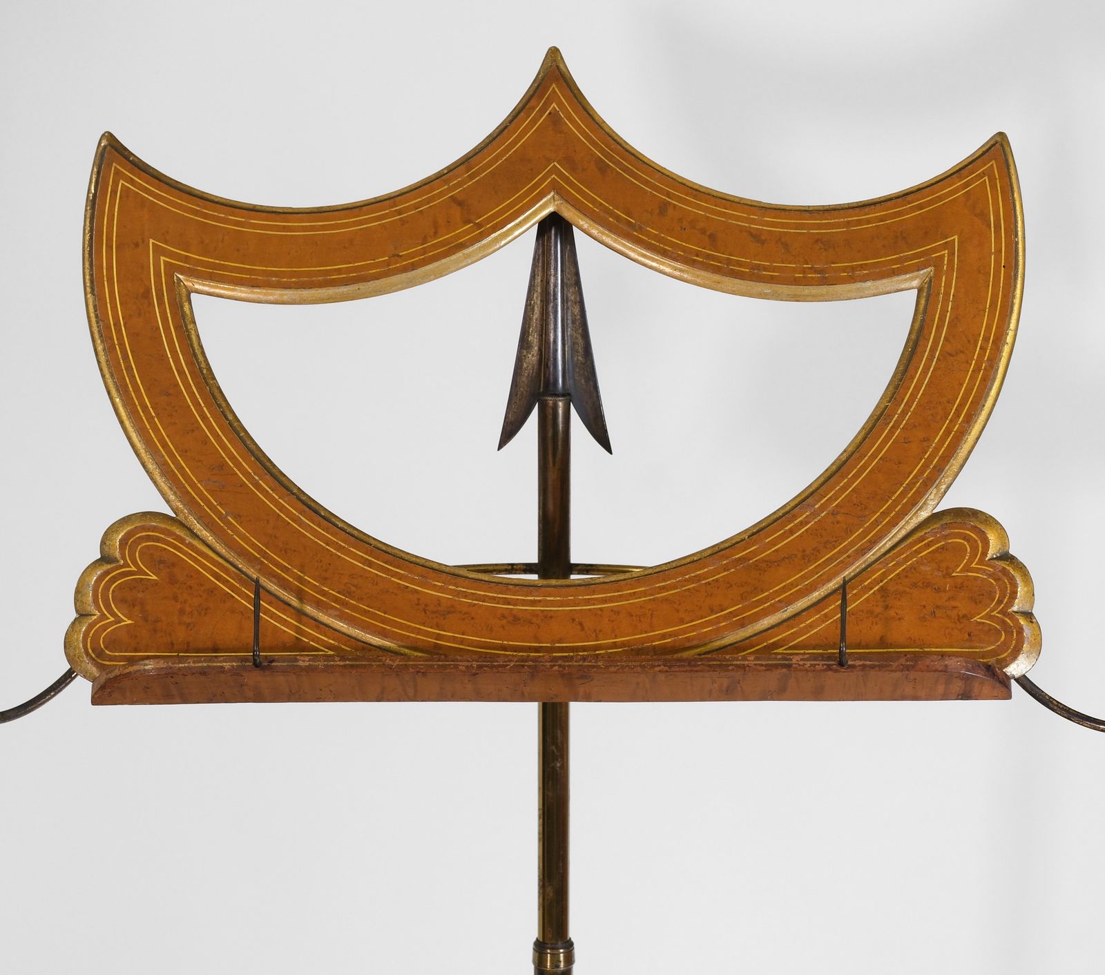 Regency Bird’s Eye Maple Parcel Gilt & Gilt Brass Adjustable Music Stand Attr Sebastien Erard photo for sale