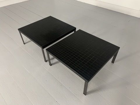 Pair Of Poltrona Frau “Geometrie” Coffee Sofa Side Tables – In Wenge photo for sale