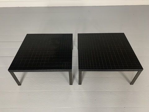 Pair Of Poltrona Frau “Geometrie” Coffee Sofa Side Tables – In Wenge photo Furniture