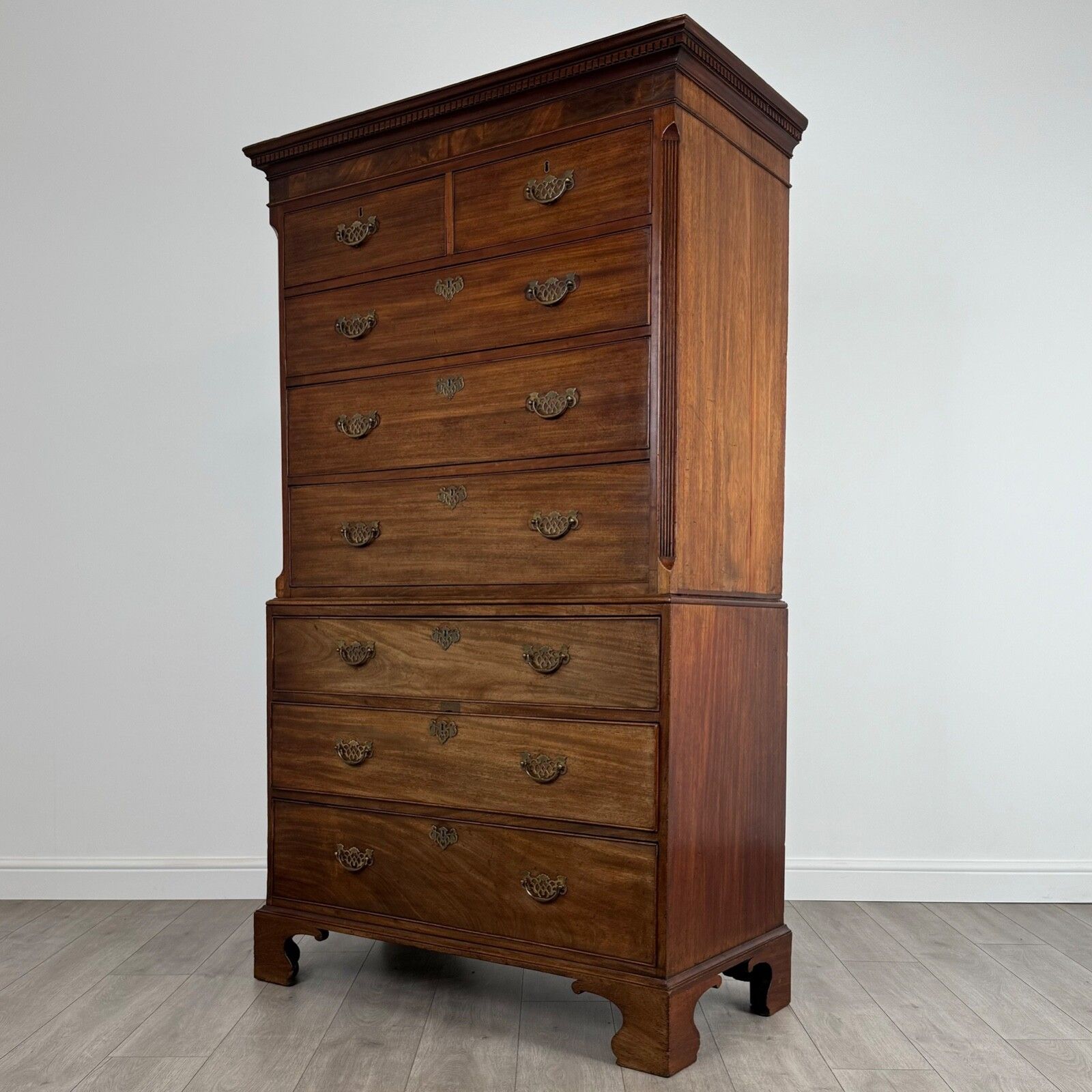 Antique 18th Century Fine Quality Chest On Chest In Mahogany photo furniture