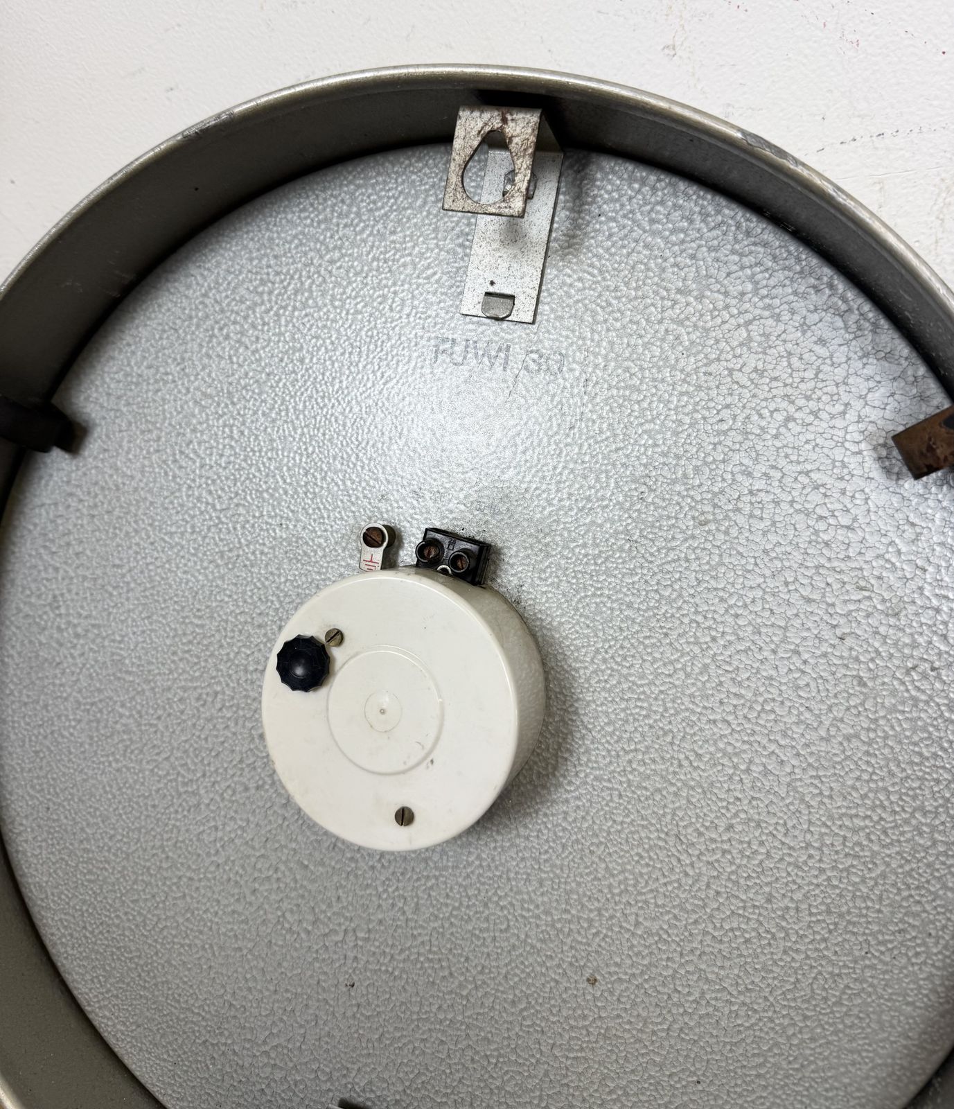 Grey Electric Industrial Station Wall Clock From Aeg, 1960s photo vintage