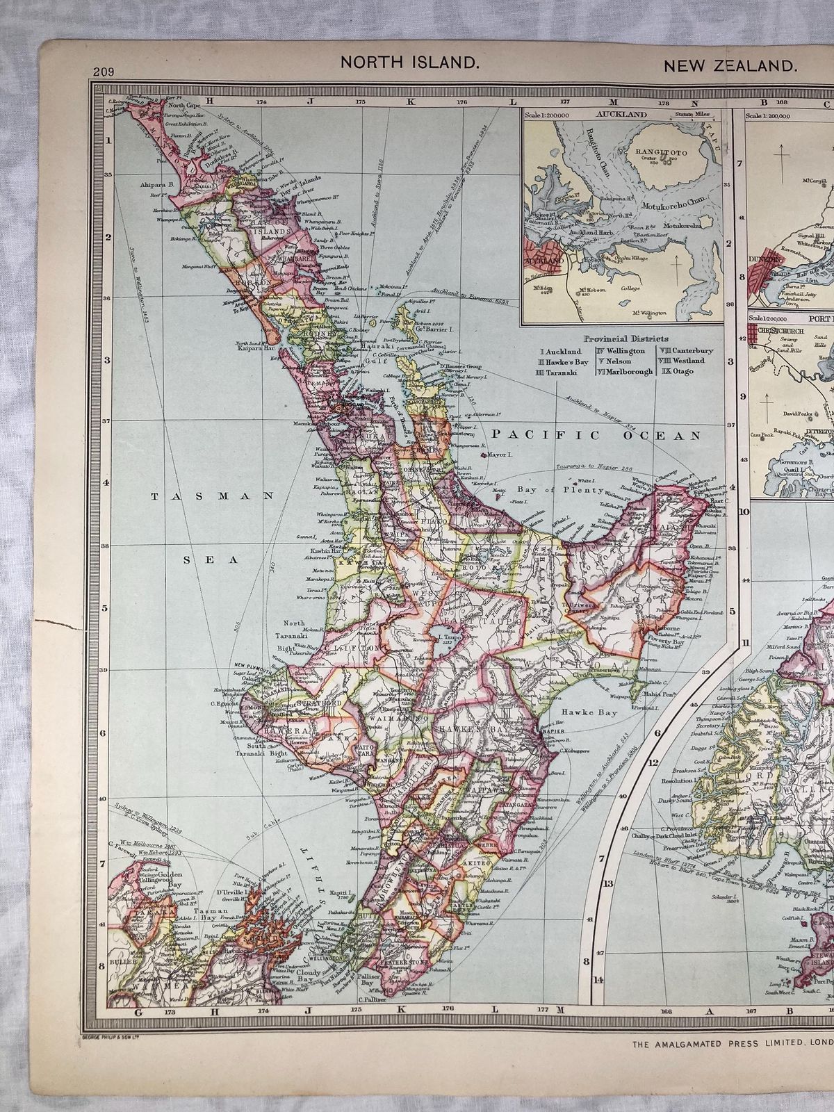 Original And Authentic Atlas Map Of New Zealand   Harmsworth Universal Atlas And Gazetteer (Circa 1900, Pre Wwi) photo furniture