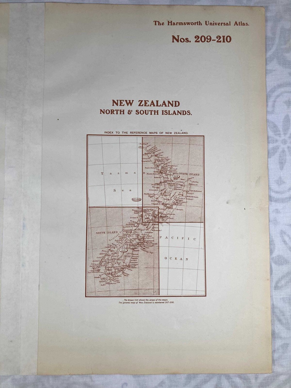 photo for sale Original And Authentic Atlas Map Of New Zealand   Harmsworth Universal Atlas And Gazetteer (Circa 1900, Pre Wwi)