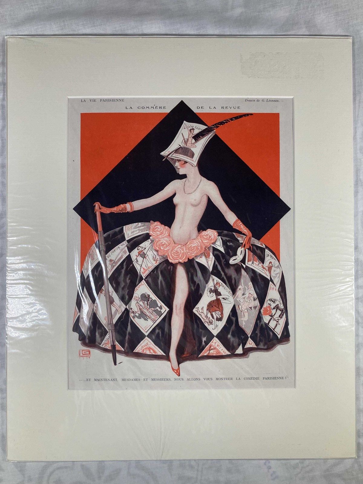 Original Antique 1920s Lithograph From La Vie Parisienne   Vintage French Art Print, Georges Léonnec The Art Deco Master photo furniture