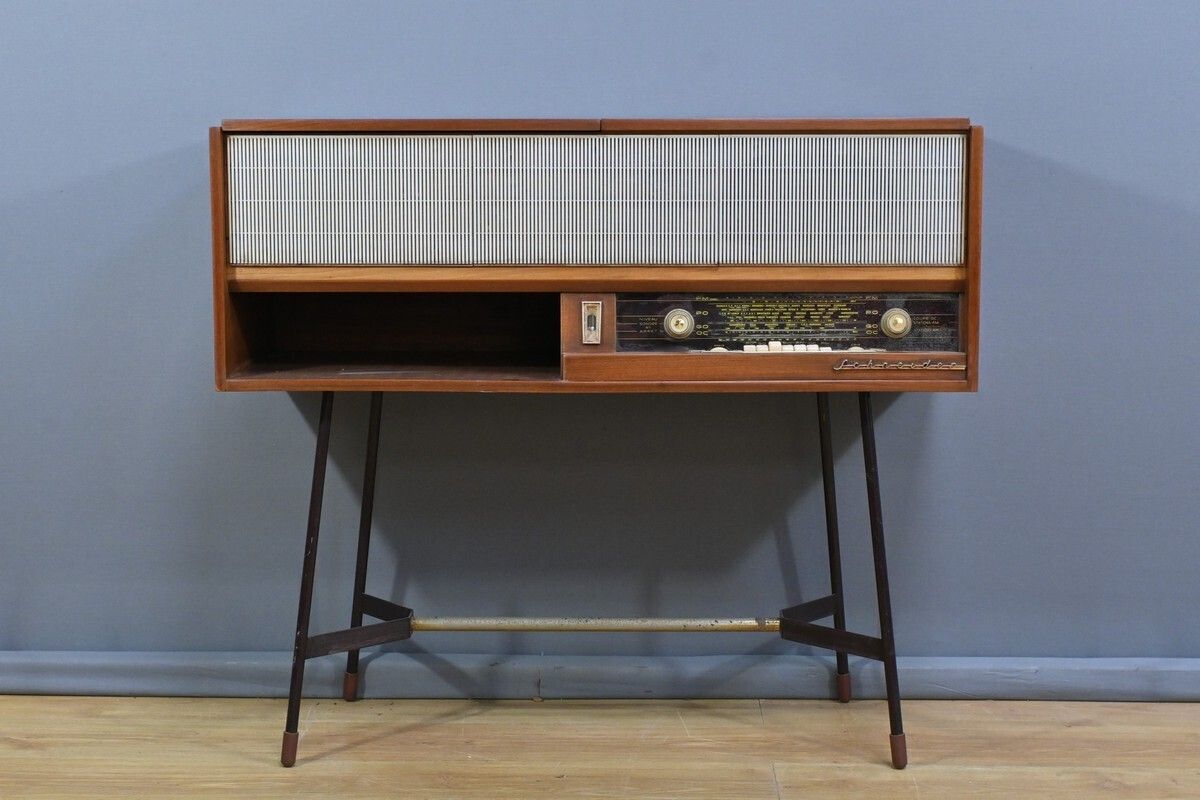 Schneider Mahogany Radio Cabinet – Mid 20th Century