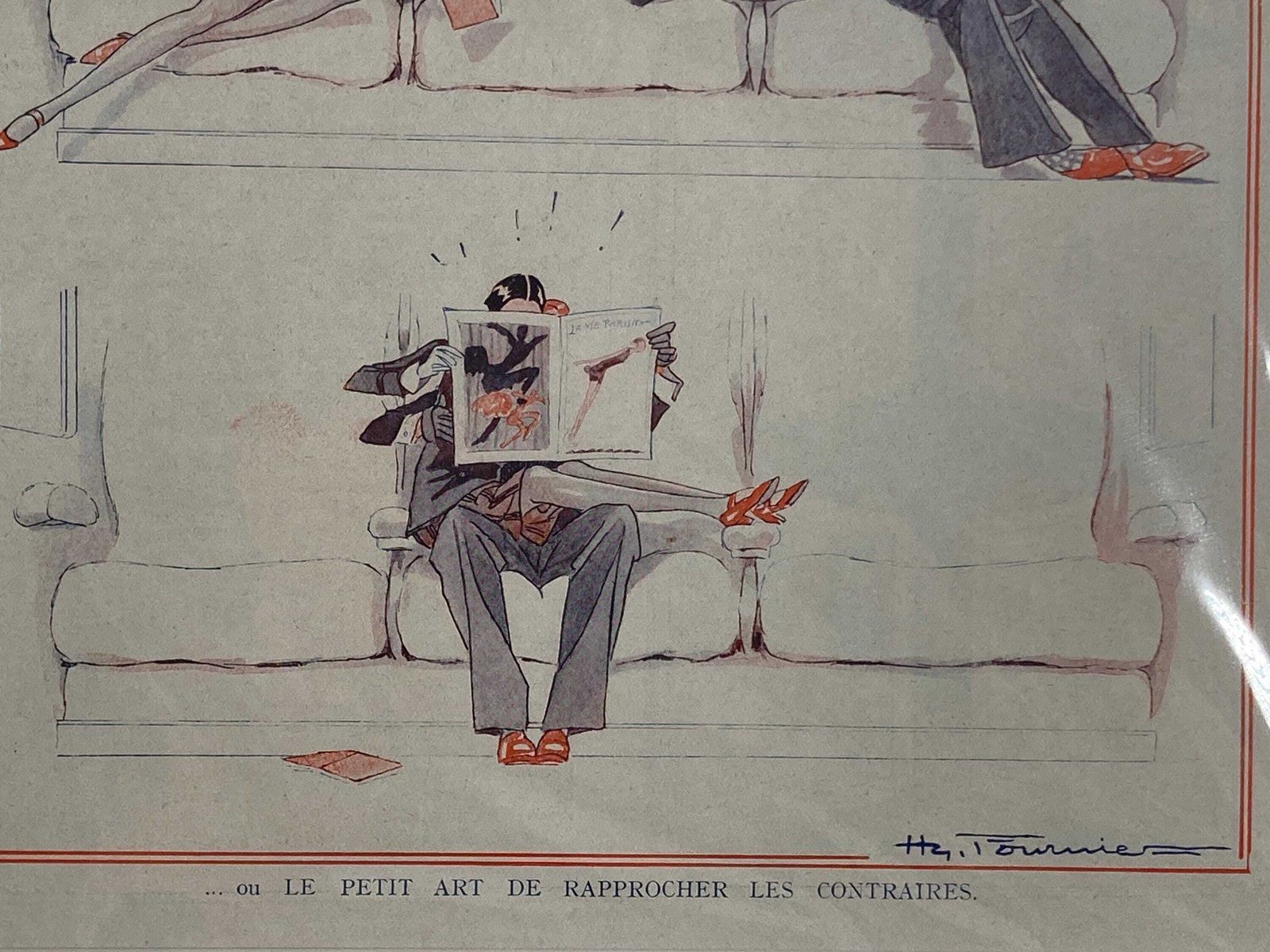 Authentic Antique 1926 By Henry Fournier From La Vie Parisienne   Vintage Art Deco Print photo vinterior