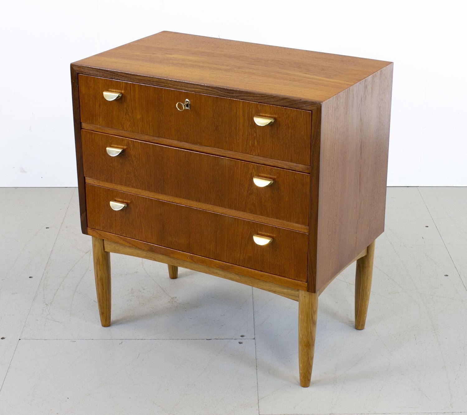 Mid Century Danish Teak Chest Of Drawers photo vintage