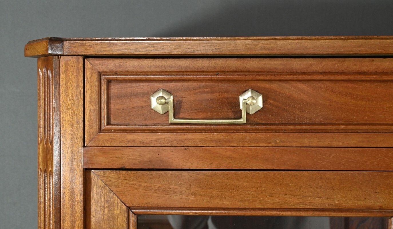 Small Glass Fronted Mahogany Bookcase, Louis XVI Style – Late 19th Century photo 2230.0
