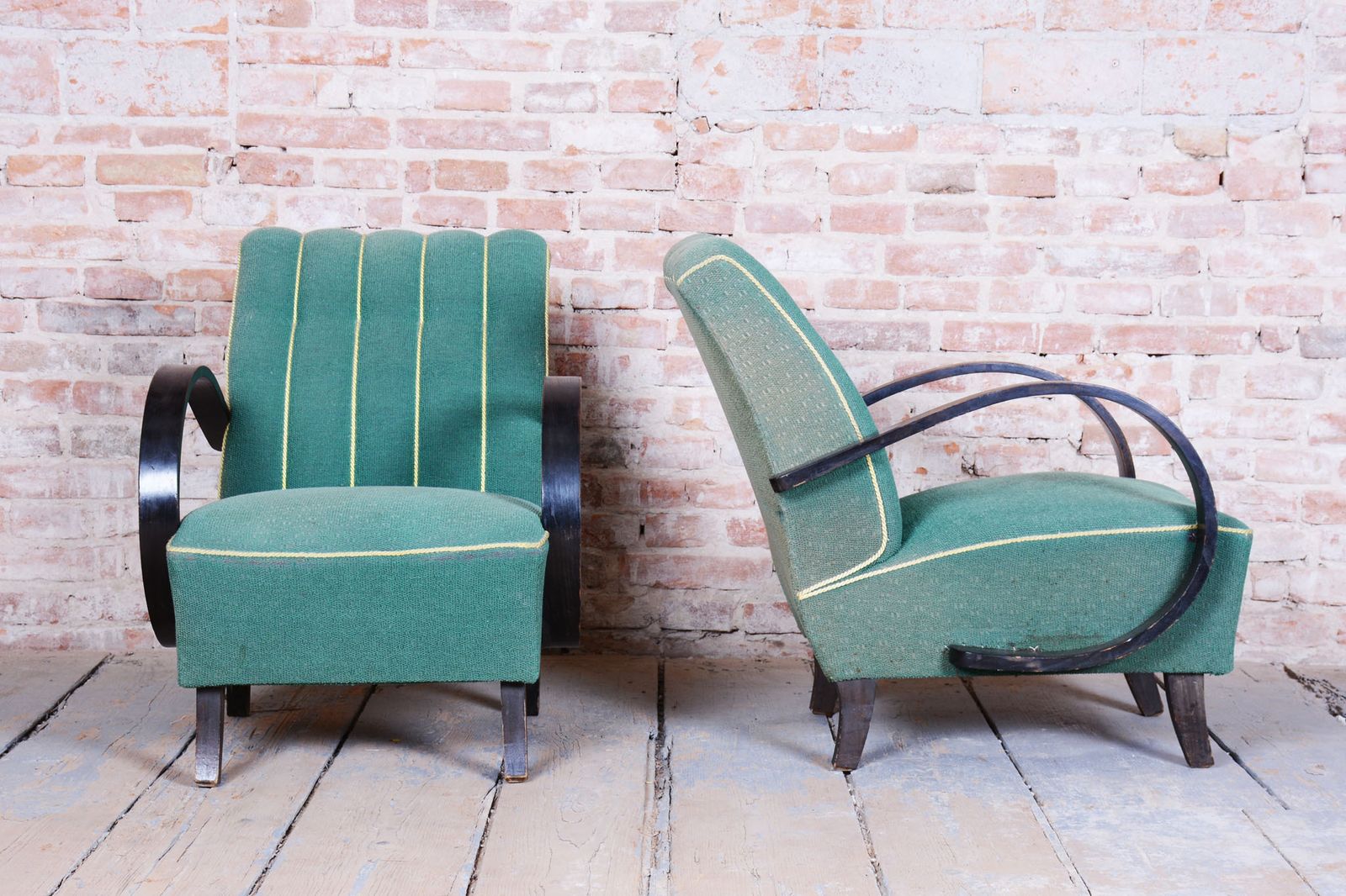 Pair Of Original Art Deco Armchairs, Jindrich Halabala, Up Zavody, Czech, 1930s photo for sale