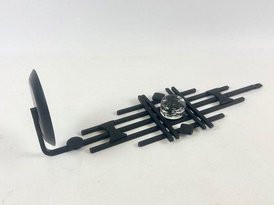 Home Decor Danish Modernist Iron & Glass Wall Candleholder From Dantoft, 1960s photo