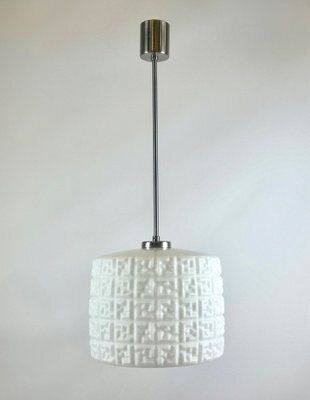 Mid Century Czech Milk Glass Pendant Lamp From Napako, 1960s