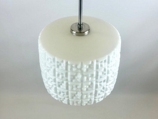 Mid Century Czech Milk Glass Pendant Lamp From Napako, 1960s photo vintage