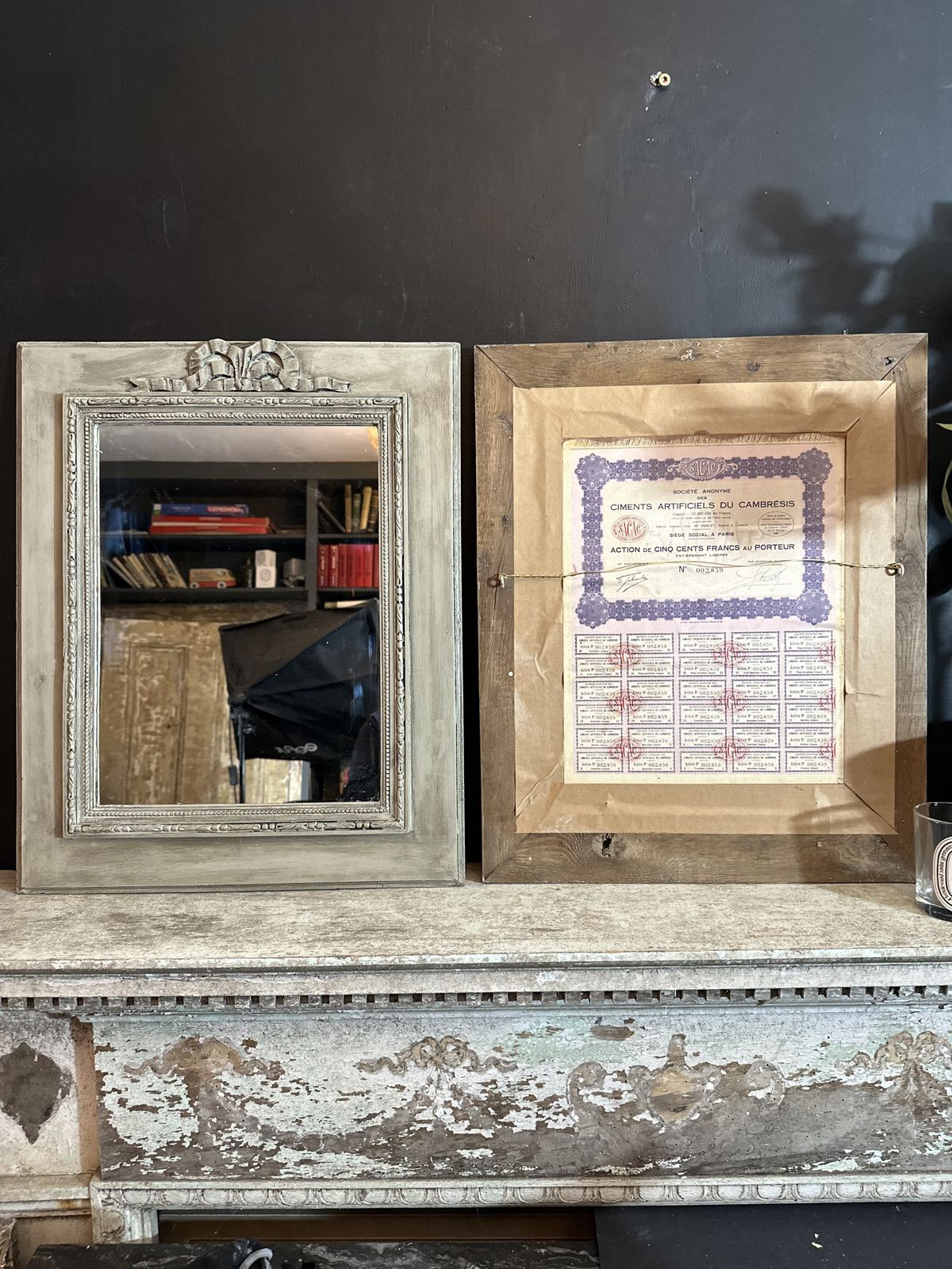 Really Pretty Pair Of Painted French Wall Mirrors – Soft ‘Eau De Nil’ With Dark Wax photo Home Decor