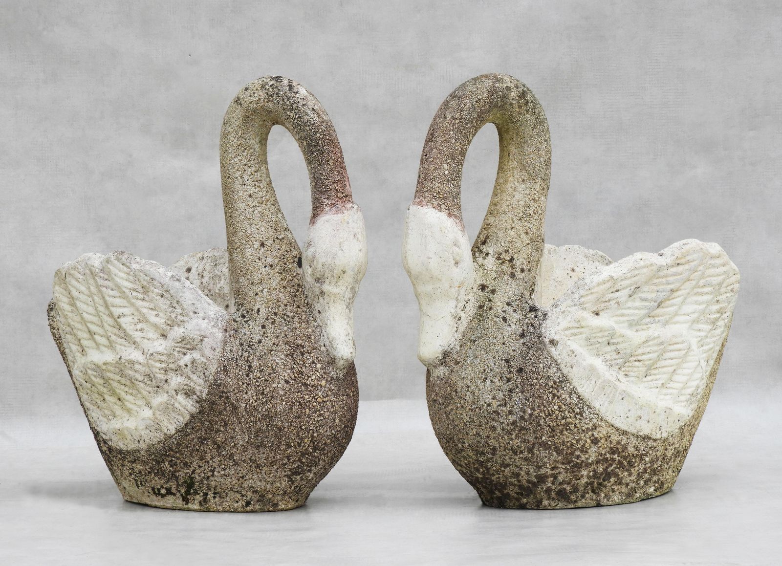 Pair Of Swan Planters C1960s France photo furniture