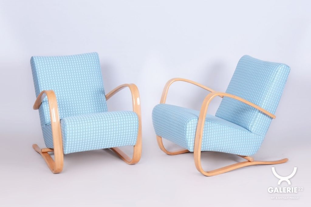 Pair Of Restored Armchairs, H 269, By Jindrich Halabala, Up Zavody, Czech, 1930s photo furniture